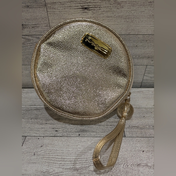 MAC Cosmetics Gold Textured Women's Bag - Picture 1 of 8
